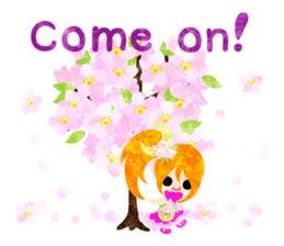 Pretty little people of cherry blossom sticker #14807089