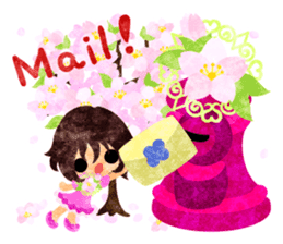 Pretty little people of cherry blossom sticker #14807090