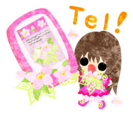 Pretty little people of cherry blossom sticker #14807091