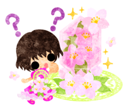 Pretty little people of cherry blossom sticker #14807092