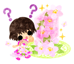 Pretty little people of cherry blossom sticker #14807092