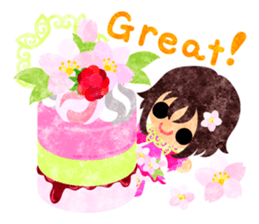 Pretty little people of cherry blossom sticker #14807094