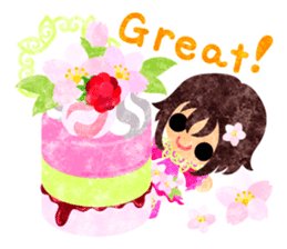 Pretty little people of cherry blossom sticker #14807094