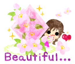 Pretty little people of cherry blossom sticker #14807095