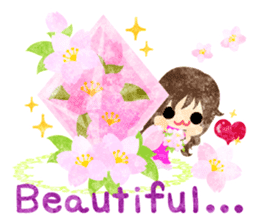 Pretty little people of cherry blossom sticker #14807095