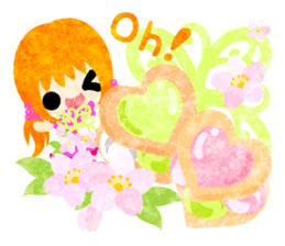 Pretty little people of cherry blossom sticker #14807097