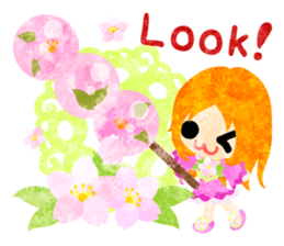 Pretty little people of cherry blossom sticker #14807099