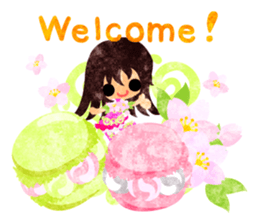 Pretty little people of cherry blossom sticker #14807100