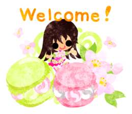 Pretty little people of cherry blossom sticker #14807100