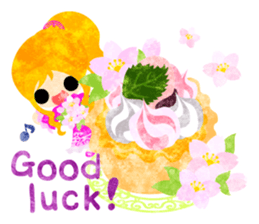 Pretty little people of cherry blossom sticker #14807101