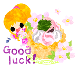 Pretty little people of cherry blossom sticker #14807101