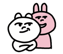 Provoking bear and rabbit sticker #14807534
