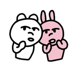 Provoking bear and rabbit sticker #14807537