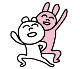 Provoking bear and rabbit sticker #14807540