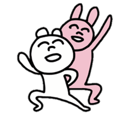 Provoking bear and rabbit sticker #14807540