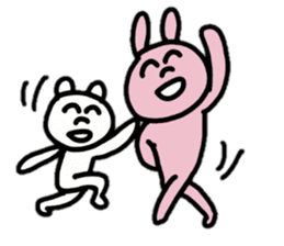 Provoking bear and rabbit sticker #14807541