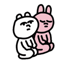 Provoking bear and rabbit sticker #14807543