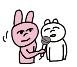 Provoking bear and rabbit sticker #14807544
