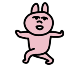 Provoking bear and rabbit sticker #14807548