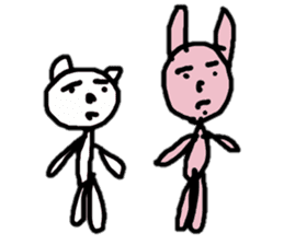 Provoking bear and rabbit sticker #14807549