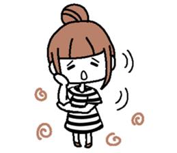 A girl with cartoon touch sticker #14808391