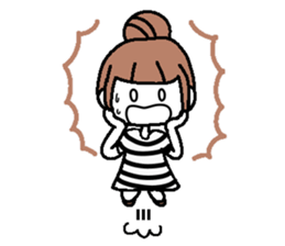A girl with cartoon touch sticker #14808394