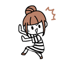 A girl with cartoon touch sticker #14808395