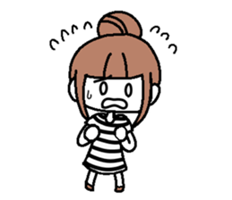 A girl with cartoon touch sticker #14808396