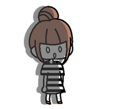 A girl with cartoon touch sticker #14808397
