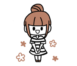 A girl with cartoon touch sticker #14808399
