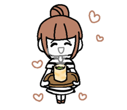 A girl with cartoon touch sticker #14808400