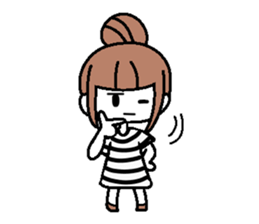 A girl with cartoon touch sticker #14808410