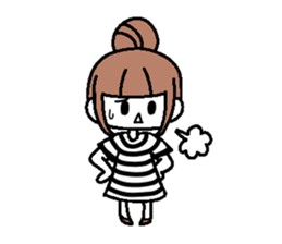 A girl with cartoon touch sticker #14808413