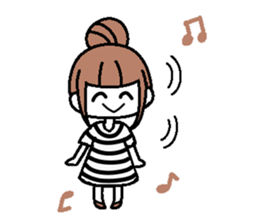 A girl with cartoon touch sticker #14808416
