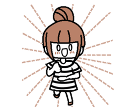 A girl with cartoon touch sticker #14808418