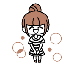 A girl with cartoon touch sticker #14808423