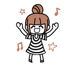 A girl with cartoon touch sticker #14808425