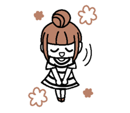 A girl with cartoon touch sticker #14808426
