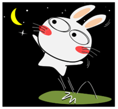 Cute Rabbit in Xmas mini sticker #14810593