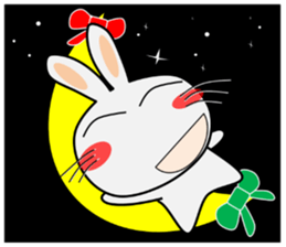 Cute Rabbit in Xmas mini sticker #14810595