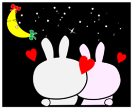 Cute Rabbit in Xmas mini sticker #14810596