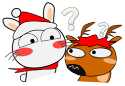 Cute Rabbit in Xmas mini sticker #14810602
