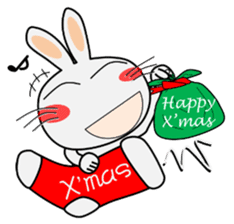 Cute Rabbit in Xmas mini sticker #14810605