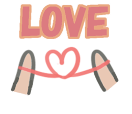 Hand sign and letters sticker #14810806