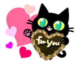 Small, obliging, black cat.4 sticker #14815786