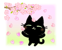 Small, obliging, black cat.4 sticker #14815788