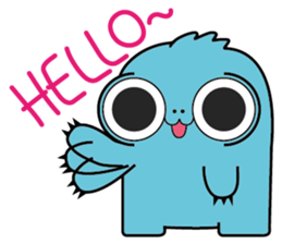 PomPom Blue Monster sticker #14817598