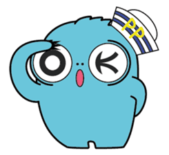 PomPom Blue Monster sticker #14817599