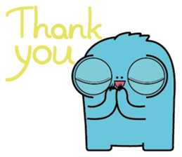 PomPom Blue Monster sticker #14817600