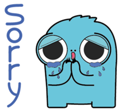 PomPom Blue Monster sticker #14817601